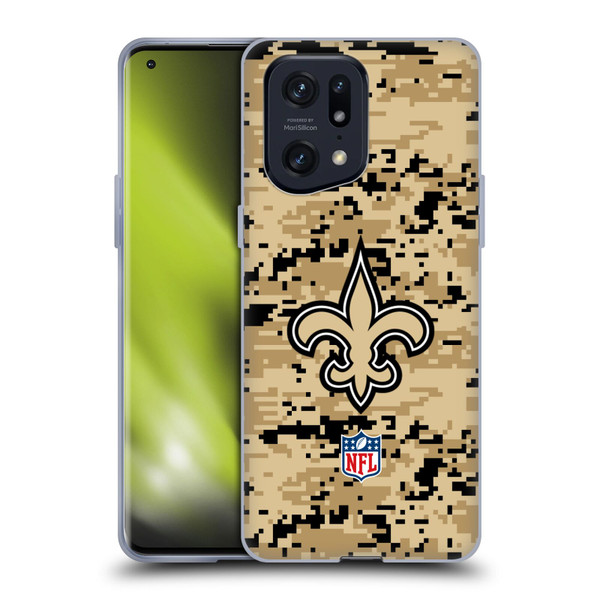 NFL New Orleans Saints Graphics Digital Camouflage Soft Gel Case for OPPO Find X5 Pro