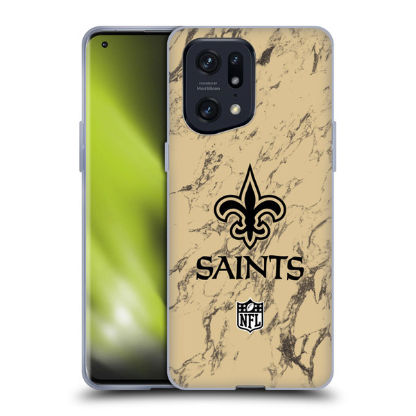 NFL New Orleans Saints Graphics Coloured Marble Soft Gel Case for OPPO Find X5 Pro