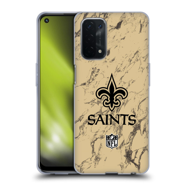 NFL New Orleans Saints Graphics Coloured Marble Soft Gel Case for OPPO A54 5G