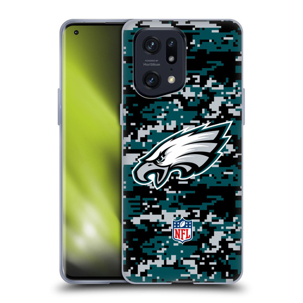 NFL Philadelphia Eagles Graphics Digital Camouflage Soft Gel Case for OPPO Find X5 Pro