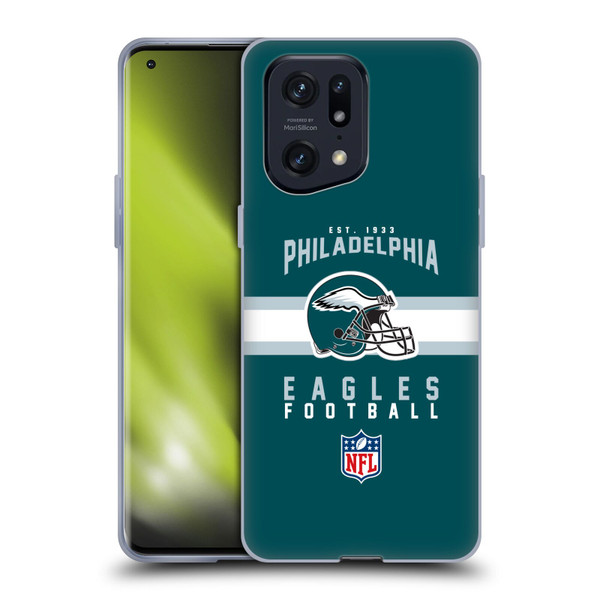 NFL Philadelphia Eagles Graphics Helmet Typography Soft Gel Case for OPPO Find X5 Pro