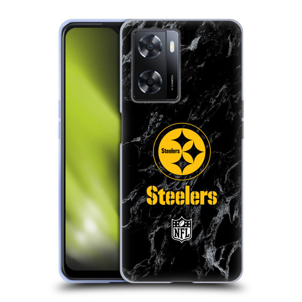 NFL Pittsburgh Steelers Graphics Coloured Marble Soft Gel Case for OPPO A57s