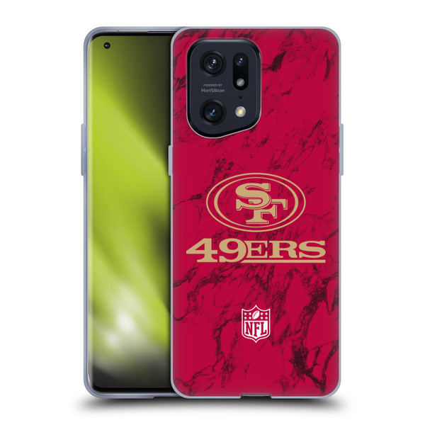 NFL San Francisco 49ers Graphics Coloured Marble Soft Gel Case for OPPO Find X5 Pro