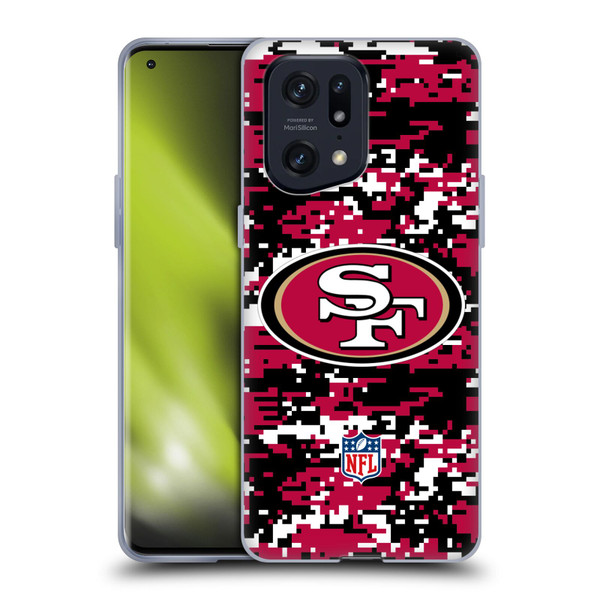 NFL San Francisco 49ers Graphics Digital Camouflage Soft Gel Case for OPPO Find X5 Pro