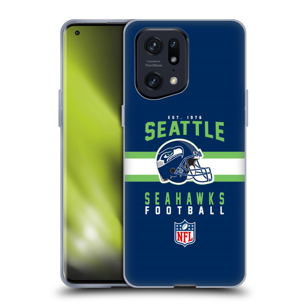 NFL Seattle Seahawks Graphics Helmet Typography Soft Gel Case for OPPO Find X5 Pro