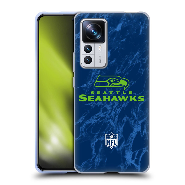 NFL Seattle Seahawks Graphics Coloured Marble Soft Gel Case for Xiaomi 12T Pro