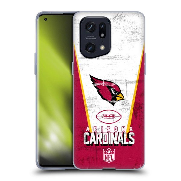 NFL Arizona Cardinals Logo Art Banner Soft Gel Case for OPPO Find X5 Pro