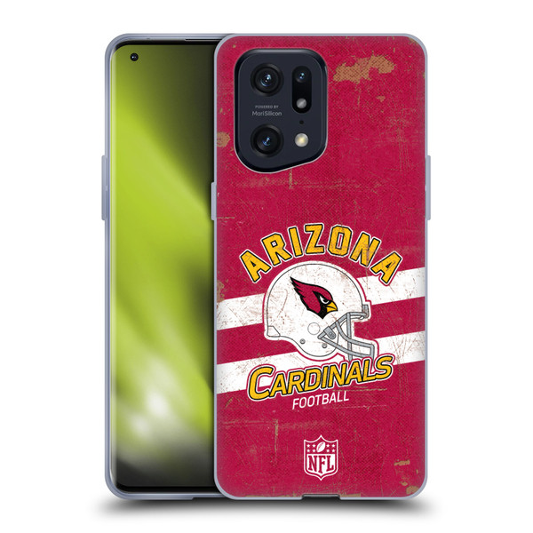 NFL Arizona Cardinals Logo Art Helmet Distressed Soft Gel Case for OPPO Find X5 Pro