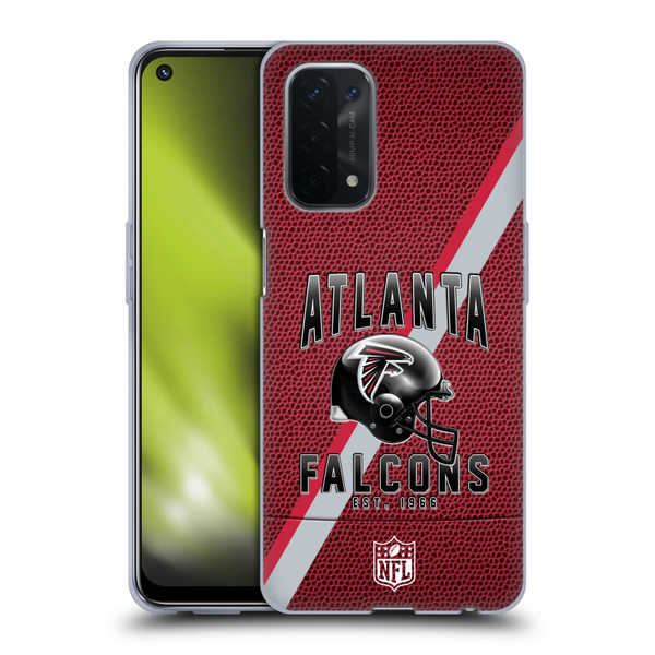 NFL Atlanta Falcons Logo Art Football Stripes Soft Gel Case for OPPO A54 5G