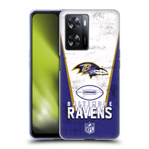 NFL Baltimore Ravens Logo Art Banner Soft Gel Case for OPPO A57s