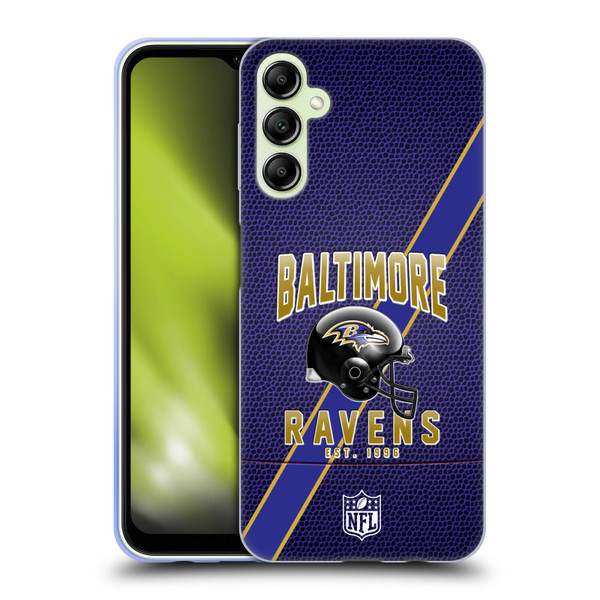 NFL Baltimore Ravens Logo Art Football Stripes Soft Gel Case for Samsung Galaxy A14 5G