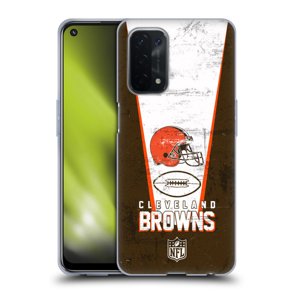 NFL Cleveland Browns Logo Art Banner Soft Gel Case for OPPO A54 5G