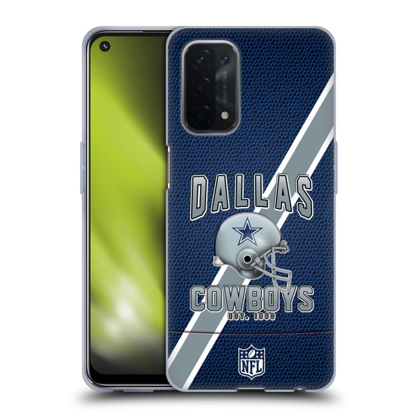 NFL Dallas Cowboys Logo Art Football Stripes Soft Gel Case for OPPO A54 5G
