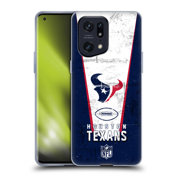 NFL Houston Texans Logo Art Banner Soft Gel Case for OPPO Find X5 Pro