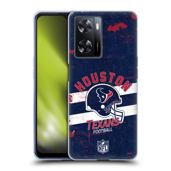 NFL Houston Texans Logo Art Helmet Distressed Soft Gel Case for OPPO A57s
