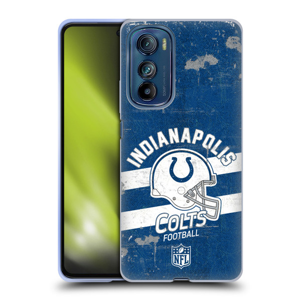 NFL Indianapolis Colts Logo Art Helmet Distressed Soft Gel Case for Motorola Edge 30