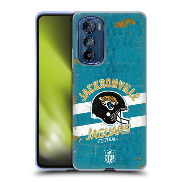 NFL Jacksonville Jaguars Logo Art Helmet Distressed Soft Gel Case for Motorola Edge 30