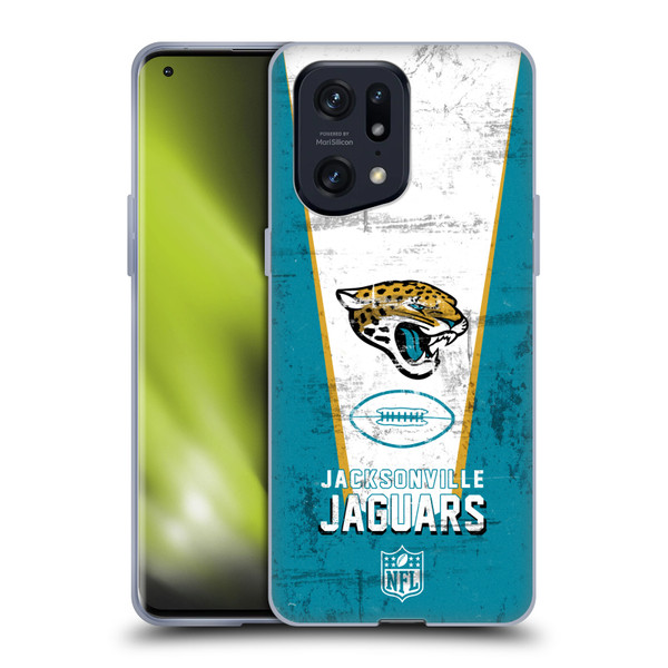 NFL Jacksonville Jaguars Logo Art Banner Soft Gel Case for OPPO Find X5 Pro