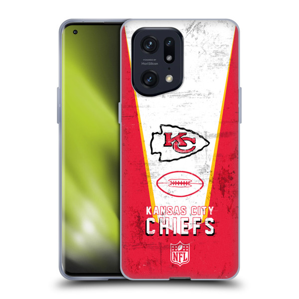 NFL Kansas City Chiefs Logo Art Banner Soft Gel Case for OPPO Find X5 Pro