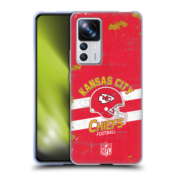 NFL Kansas City Chiefs Logo Art Helmet Distressed Soft Gel Case for Xiaomi 12T Pro