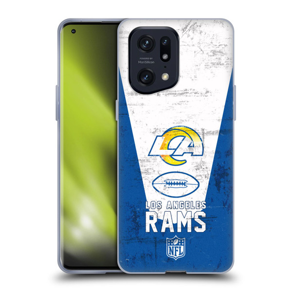 NFL Los Angeles Rams Logo Art Banner 100th Soft Gel Case for OPPO Find X5 Pro