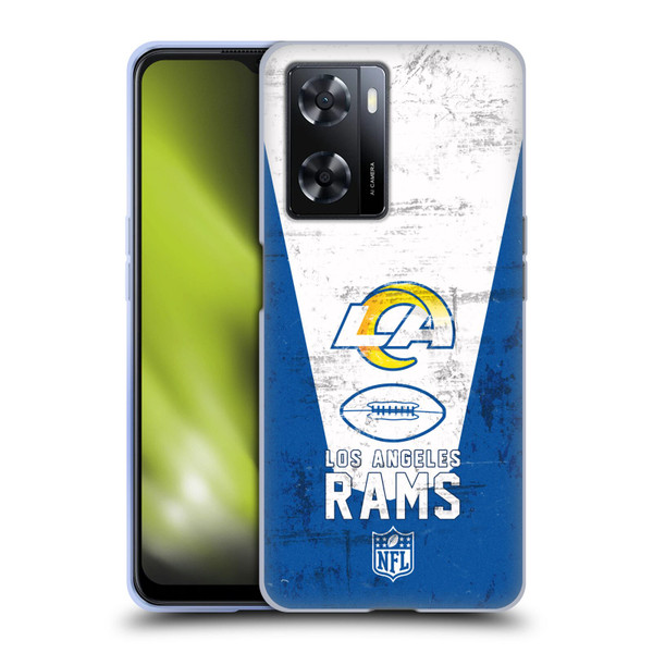NFL Los Angeles Rams Logo Art Banner 100th Soft Gel Case for OPPO A57s