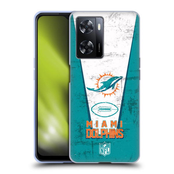 NFL Miami Dolphins Logo Art Banner Soft Gel Case for OPPO A57s