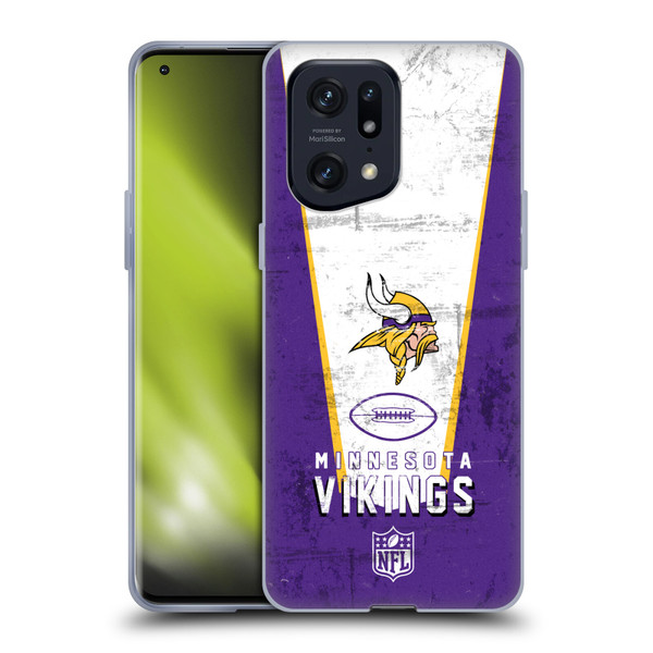 NFL Minnesota Vikings Logo Art Banner Soft Gel Case for OPPO Find X5 Pro