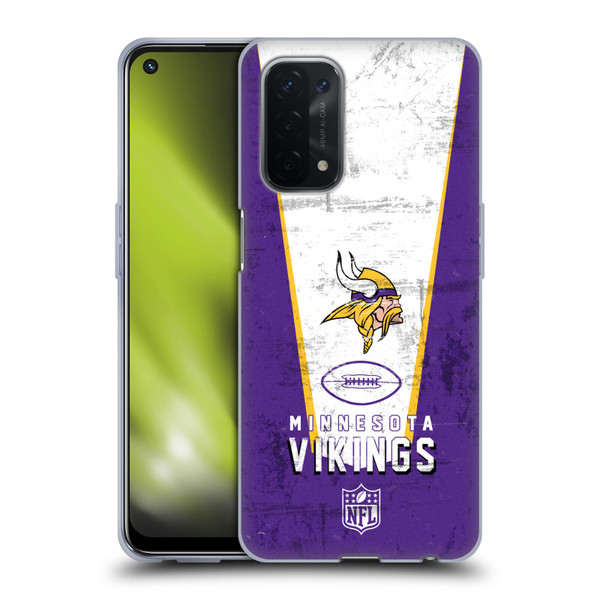 NFL Minnesota Vikings Logo Art Banner Soft Gel Case for OPPO A54 5G