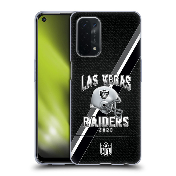 NFL Las Vegas Raiders Logo Art Football Stripes 100th Soft Gel Case for OPPO A54 5G