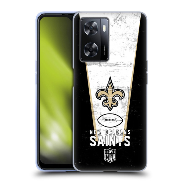 NFL New Orleans Saints Logo Art Banner Soft Gel Case for OPPO A57s