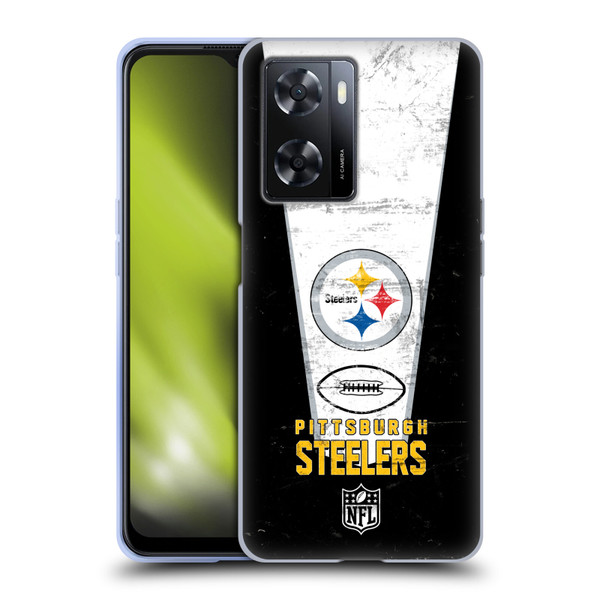 NFL Pittsburgh Steelers Logo Art Banner Soft Gel Case for OPPO A57s