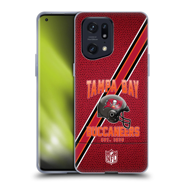 NFL Tampa Bay Buccaneers Logo Art Football Stripes Soft Gel Case for OPPO Find X5 Pro