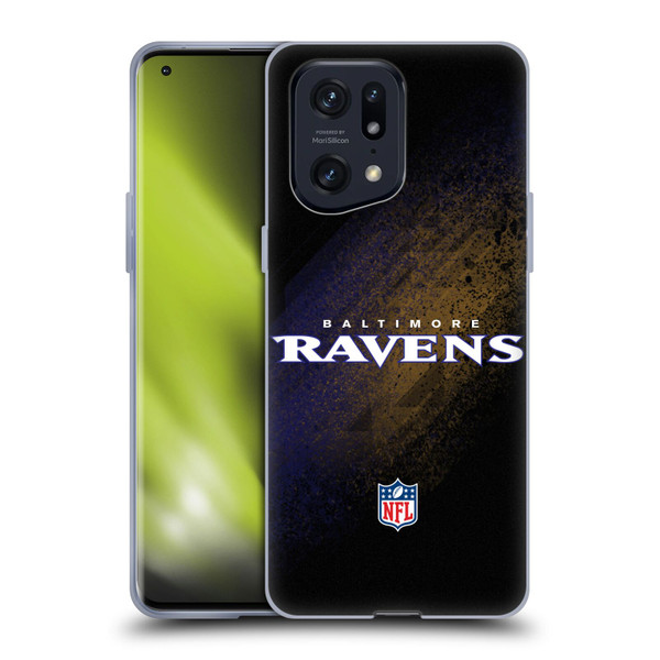 NFL Baltimore Ravens Logo Blur Soft Gel Case for OPPO Find X5 Pro