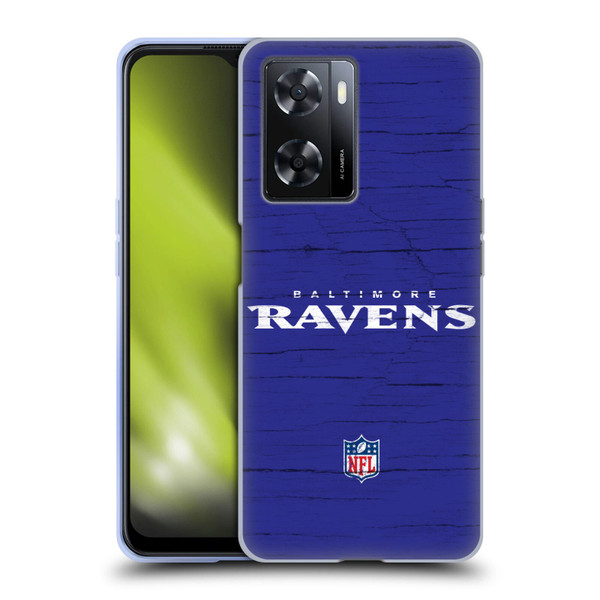 NFL Baltimore Ravens Logo Distressed Look Soft Gel Case for OPPO A57s