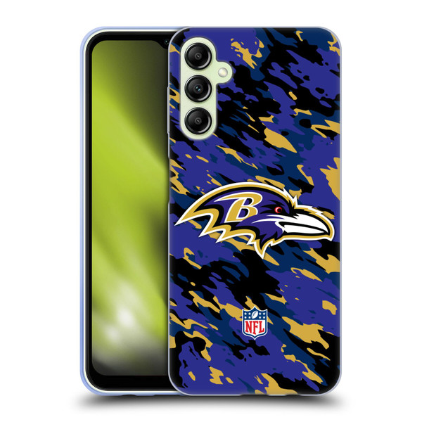 NFL Baltimore Ravens Logo Camou Soft Gel Case for Samsung Galaxy A14 5G