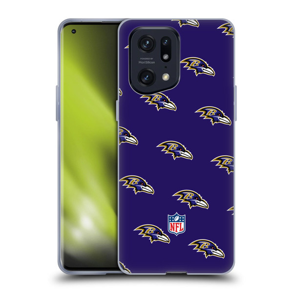 NFL Baltimore Ravens Artwork Patterns Soft Gel Case for OPPO Find X5 Pro