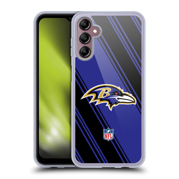 NFL Baltimore Ravens Artwork Stripes Soft Gel Case for Samsung Galaxy A14 5G