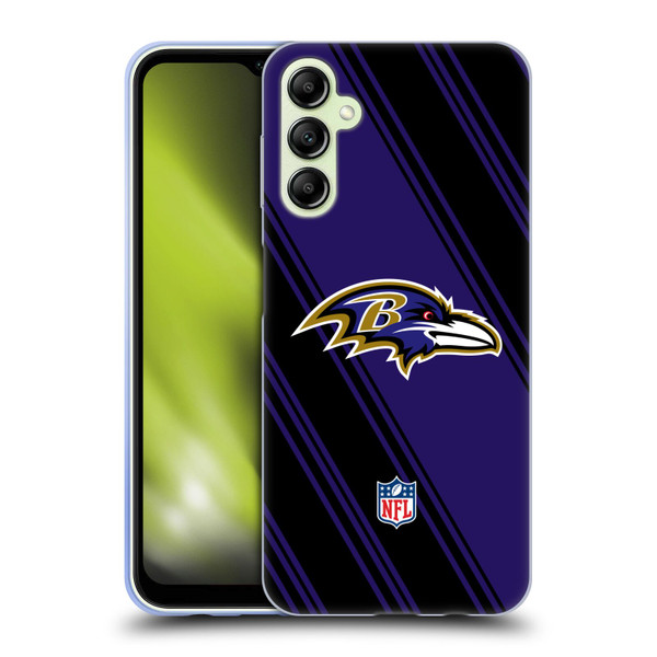 NFL Baltimore Ravens Artwork Stripes Soft Gel Case for Samsung Galaxy A14 5G