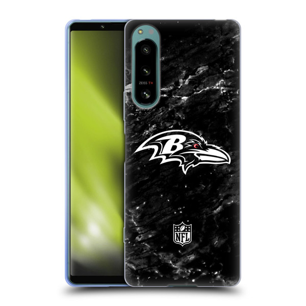 NFL Baltimore Ravens Artwork Marble Soft Gel Case for Sony Xperia 5 IV