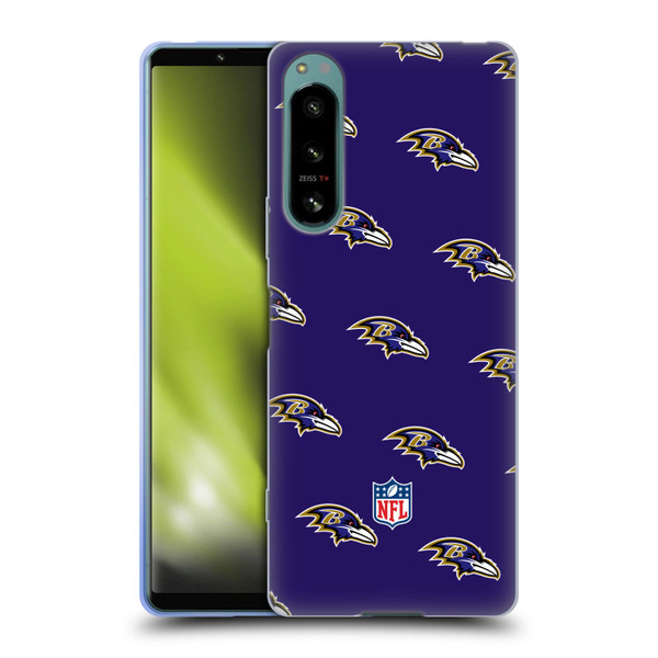 NFL Baltimore Ravens Artwork Patterns Soft Gel Case for Sony Xperia 5 IV