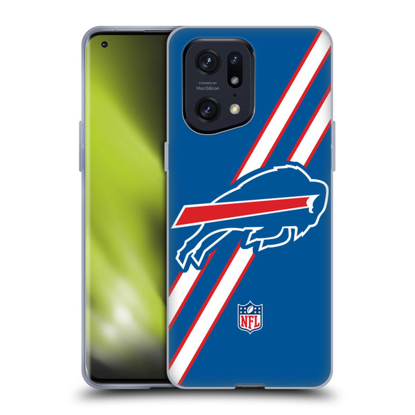 NFL Buffalo Bills Logo Stripes Soft Gel Case for OPPO Find X5 Pro