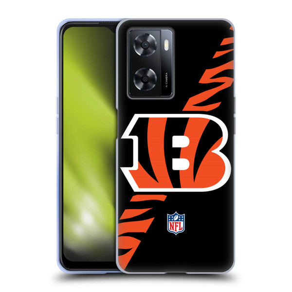 NFL Cincinnati Bengals Logo Stripes Soft Gel Case for OPPO A57s