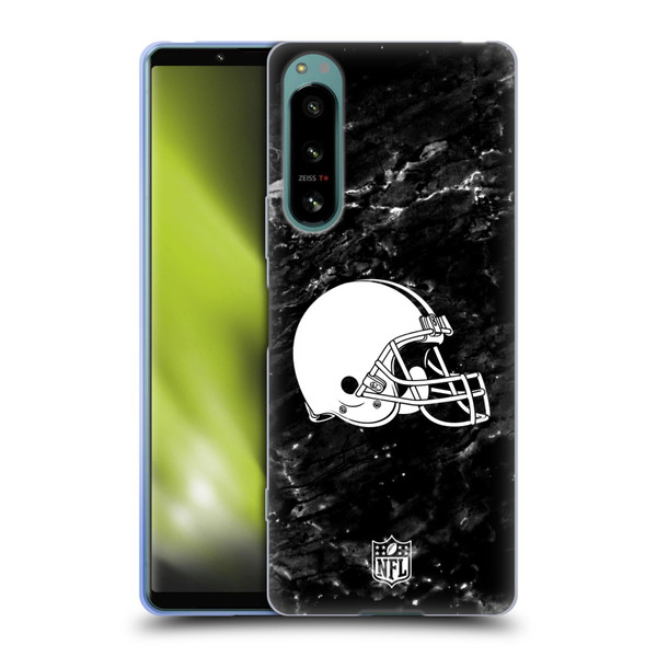 NFL Cleveland Browns Artwork Marble Soft Gel Case for Sony Xperia 5 IV
