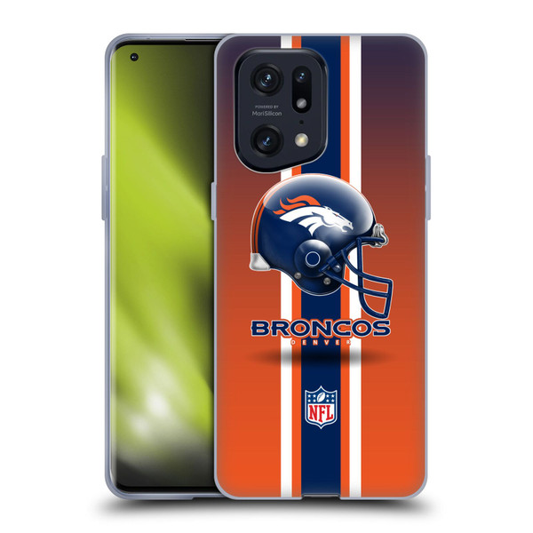 NFL Denver Broncos Logo Helmet Soft Gel Case for OPPO Find X5 Pro