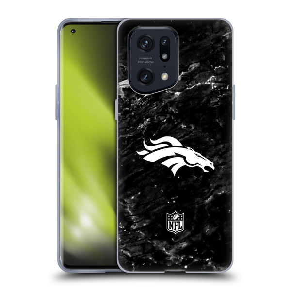 NFL Denver Broncos Artwork Marble Soft Gel Case for OPPO Find X5 Pro