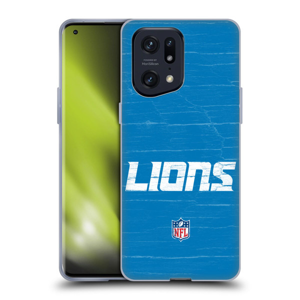 NFL Detroit Lions Logo Distressed Look Soft Gel Case for OPPO Find X5 Pro