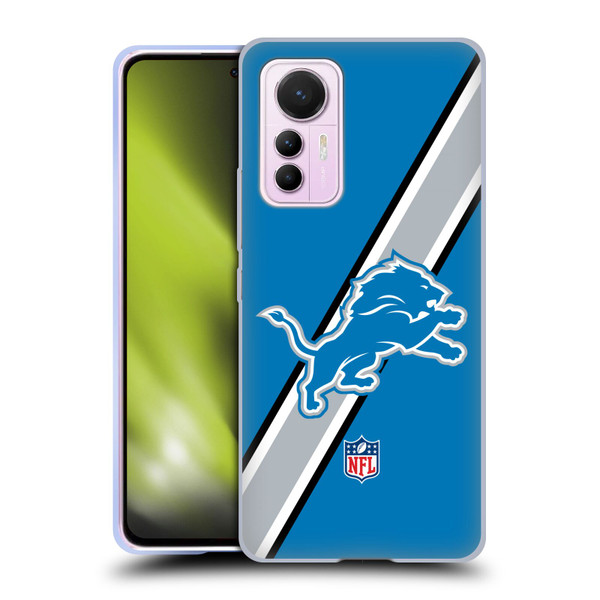 NFL Detroit Lions Logo Stripes Soft Gel Case for Xiaomi 12 Lite