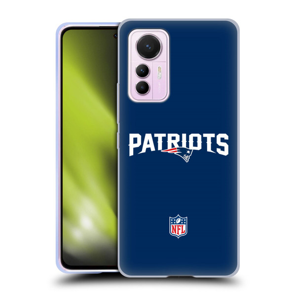 NFL New England Patriots Logo Plain Soft Gel Case for Xiaomi 12 Lite