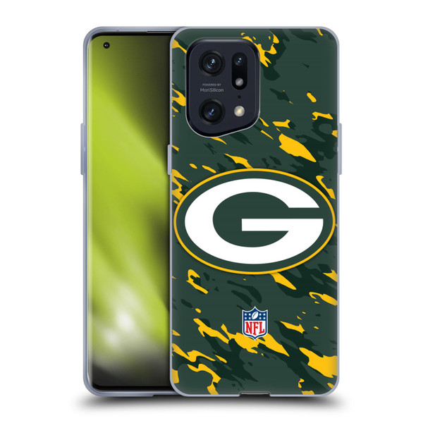 NFL Green Bay Packers Logo Camou Soft Gel Case for OPPO Find X5 Pro